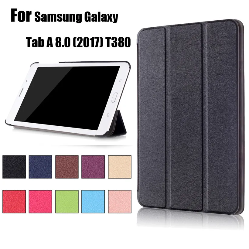 Кожаный раскладной чехол для Samsung Galaxy TAB A2 S 8 0 SM T380/T385 Прямая поставка 1102|Чехлы