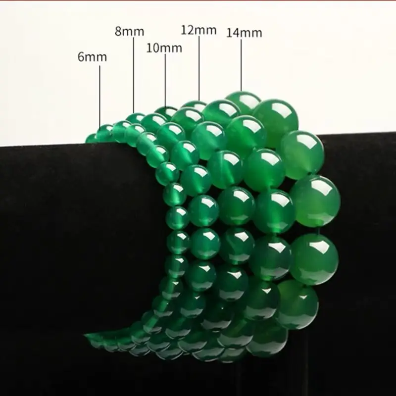 

Drop Shipping Natural Agate Chalcedony Round Beads Bracelets Hand String Bracelet Bangles Gift for Woman Men's Fine Jade Jewelry