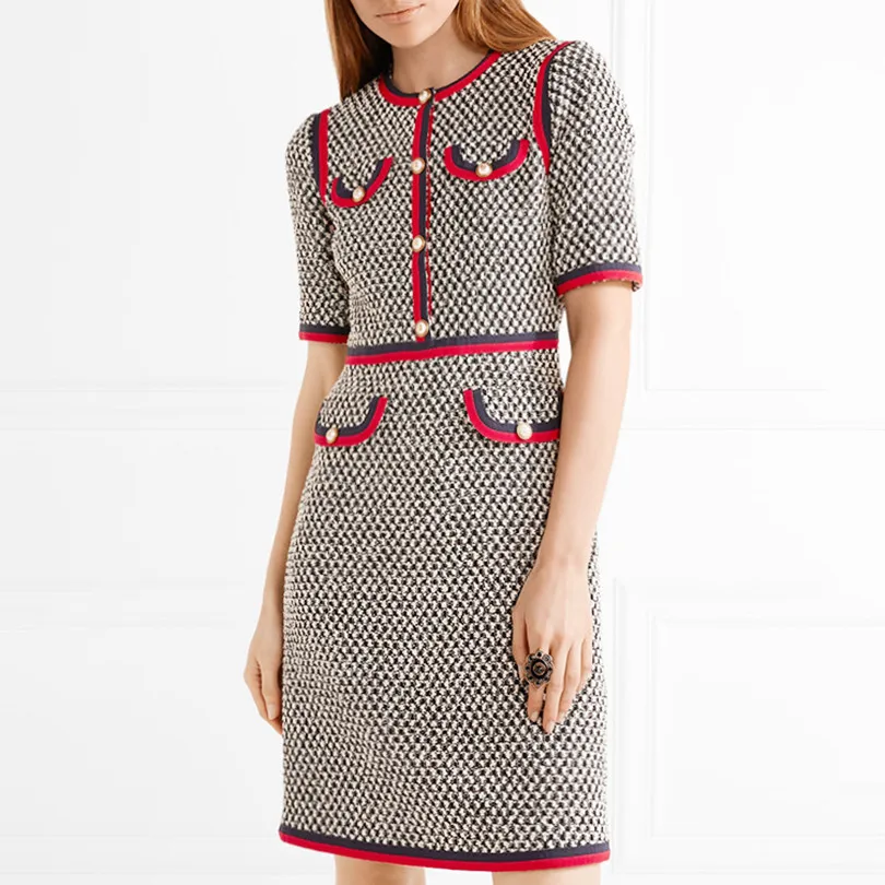 2017 в начале осени Кейт Миддлтон шерстяное платье клетку Для женщин О образным