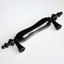 76mm bright black ceramic kitchen cabinet drawer handle pull 3″ black dresser cupbord wardrobe door furniture decoration handle