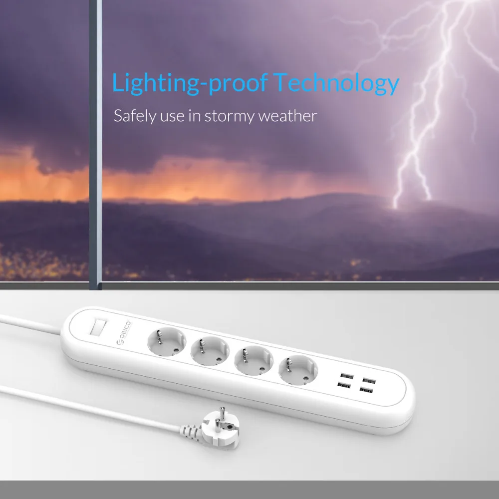 Удлинитель ORICO ODE с 4 USB портами и евровилкой 5 В 2 А 20 Вт|usb charger|4 port usb chargerport charger |