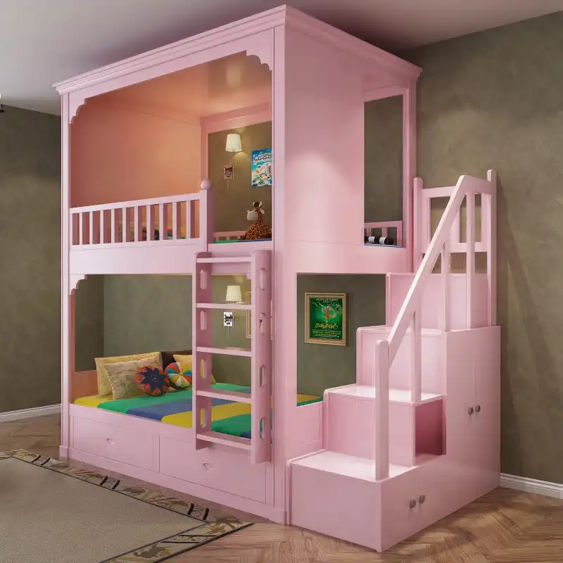 Cama para niños con escalera gabinete cama doble| | - AliExpress