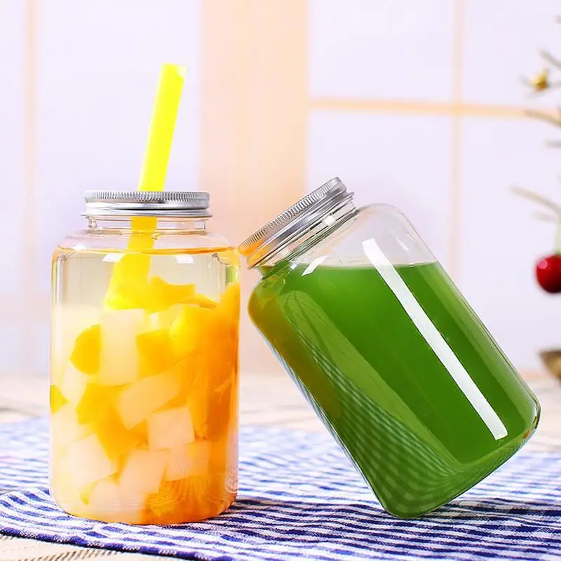 

500ML Japanese Style Large Capacity Innovative Food Grade Plastic Beverage Bottle Straw Juice Cold Tea Bottle Dropshipping