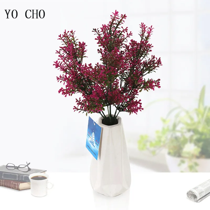 YO CHO Artificial Flowers Plastic Fern Succulents Grass Plants for Home Garden Outdoor Decoration High Quality Flores Artificial YO CHO Artificial Flowers Plastic Fern Succulents Grass Plants for Home Garden Outdoor Decoration High Quality Flores Artificial