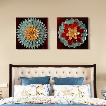 

Modern Wrought Iron Flower Painting Wall Hanging Crafts Decoratiion Home Livingroom Porch Wall Sticker Metal Mural Ornaments Art