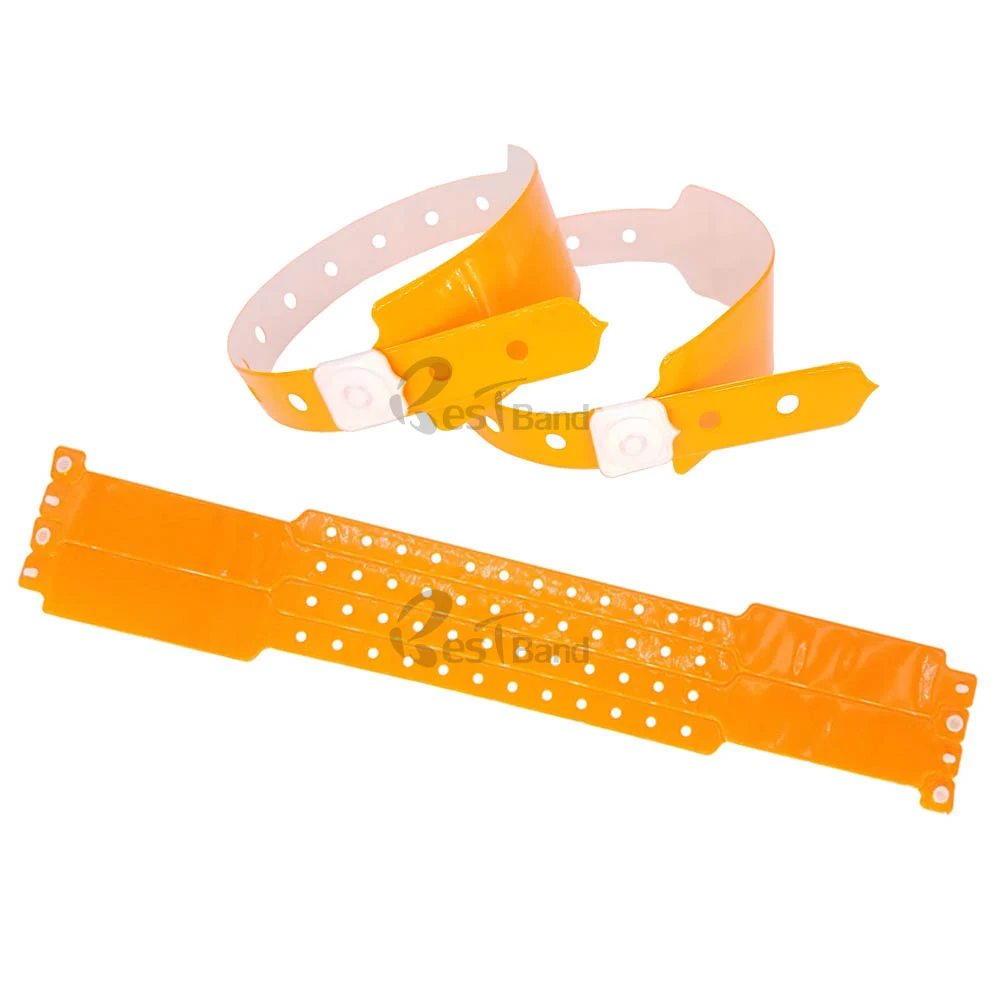50 шт. неоновый синий высококачественный пластиковый браслет ПВХ браслет, виниловые id браслеты, виниловые браслеты для фестиваля мероприятий - Цвет: Neon Orange