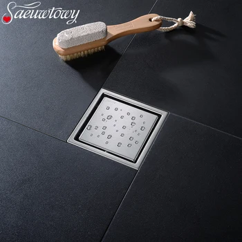 

Bathtub Shower Drainer Floor Strainer 11x11cm 304 Stainless Steel Square Invisible Bathroom Floor Drain Waste Grate