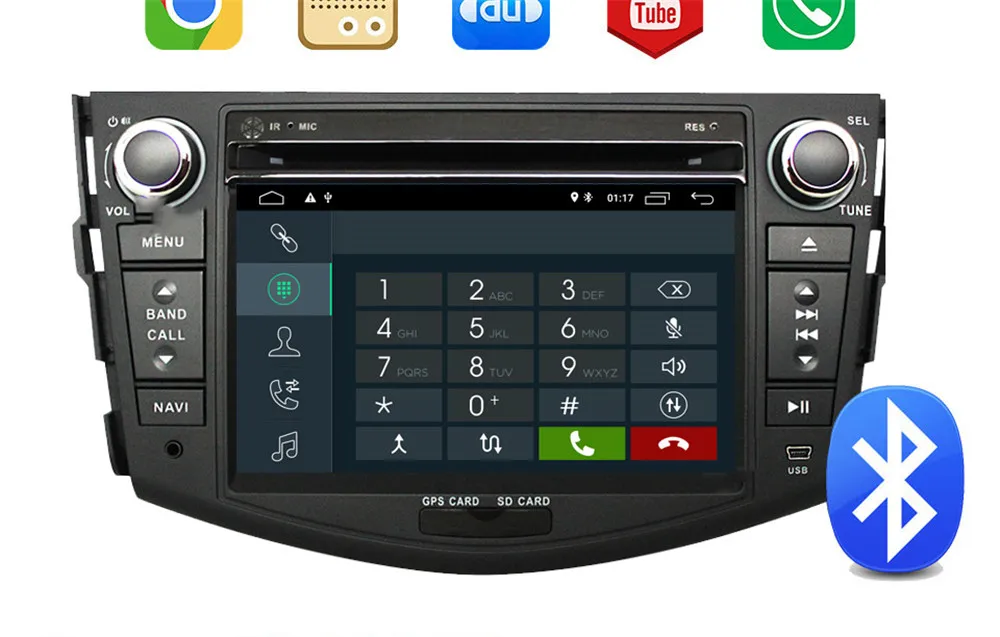 Excellent Android 9.1 Car DVD Multimedia Player For Toyota RAV4 Rav 4 2007 2008 2009 2010 2011 2 Din 1024*600 Car GPS Stereo Radio 6