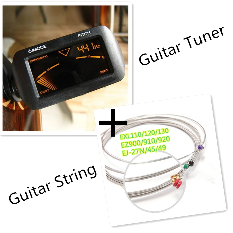 Set Order Guitar Tuner + Guitar Strings With Original Retail Packagein