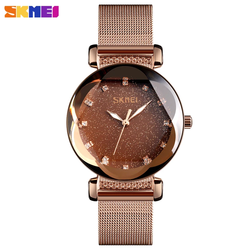 Mode femmes Quart montre de luxe cadran étoilé femmes montres dames robe montre-Bracelet étanche Bracelet horloge Top marque SKMEI