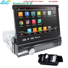 7 “Universal 1din Android 6.0 Cuádruple Núcleo reproductor de DVD Del Coche de Navegación GPS Wifi BT autoRadio 2 GB RAM 16 GB ROM 4G SWC RDS OBD2 DAB CD