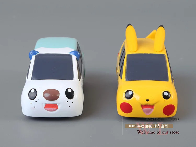 

Anime Cartoon Pikachu NO.143 Oshawott NO.145 Metal Mini Car Kart Dolls Figure Toy Collectible