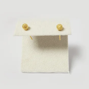 

2015 New Arrival Beige Velvet Quality Fine Jewelry Display for Women Double Earrings Display Stand Holder Rack With Hanger Small