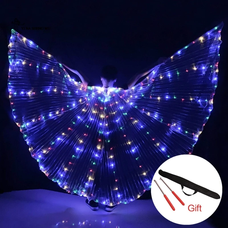 Hot-Selling Bellydancing LED Isis Wings Nice Oriental Dance Accessory LED Wings Sexy Stage Show Props Wings 5 colors available