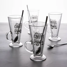 Ретро бокал для вина, кружка виски, пиво Свадебные питьевые очки буквы слова лента под кофе кружки с ручкой сочный конус стеклянная чашка