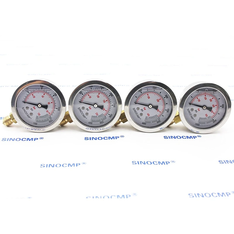 SINOCMP Excavator Hydraulic Pressure Test Gauge Kit-black (3)