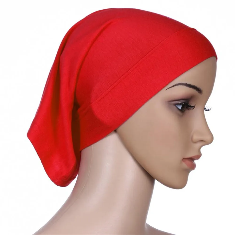 20 Colors Pretty Soft Stretchble Muslim Beautiful Inner Hijab Caps Islamic Underscarf Hats