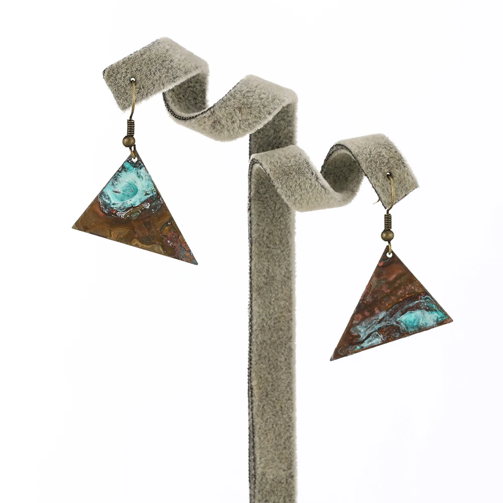 

Bohemian Earrings Jewelry Retro Patina Geometric Triangle Drop Earrings for Women Earring