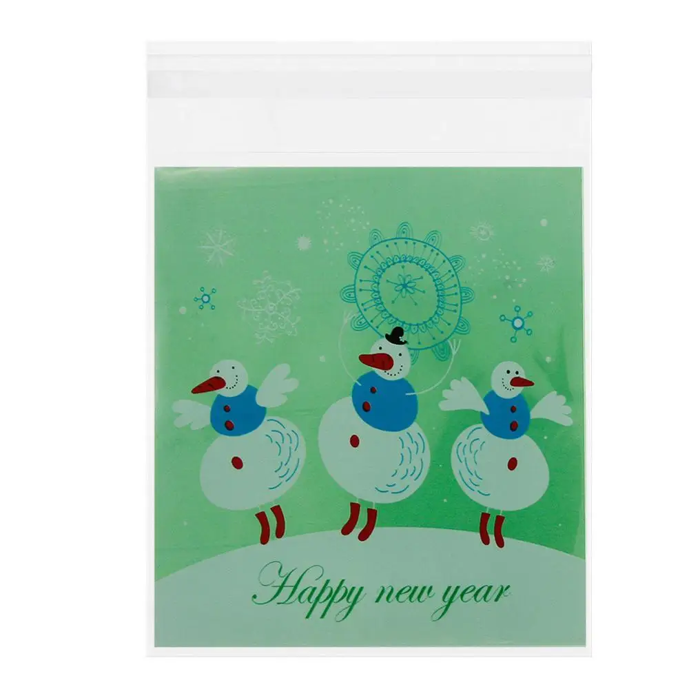 100 шт./упак. Рождественский мешок Санта Клаус целлофановый подарок печенья Fudge конфеты пакет с застежкой рождественские держатели для подарков#254207 - Цвет: Pattern 16