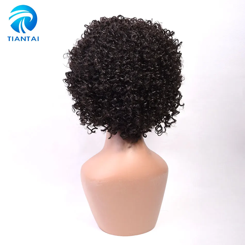 TIANTAI короткий Боб кудрявый парик их натуральных волос парики искусственные волосы одинаковой направленности волос Безглютеновые парики естественного цвета для черных/белых женщин