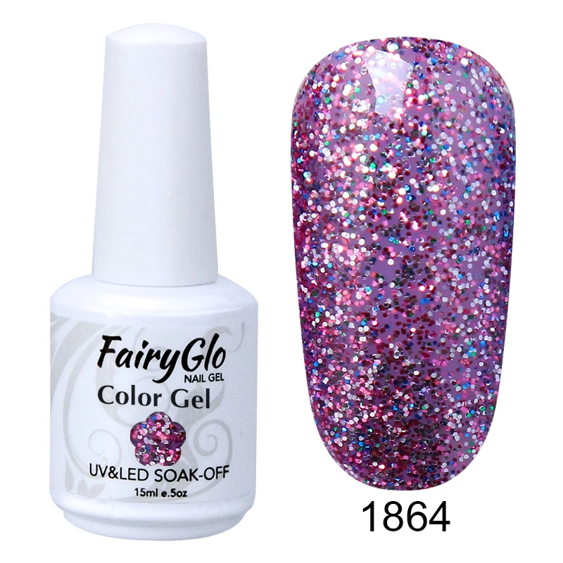 FairyGlo 15 мл Гель-лак для ногтей УФ-светодиодный гель-лампа для ногтей замачиваемый полуперманентный лак для ногтей гибридная краска геллак чернила - Цвет: G1864