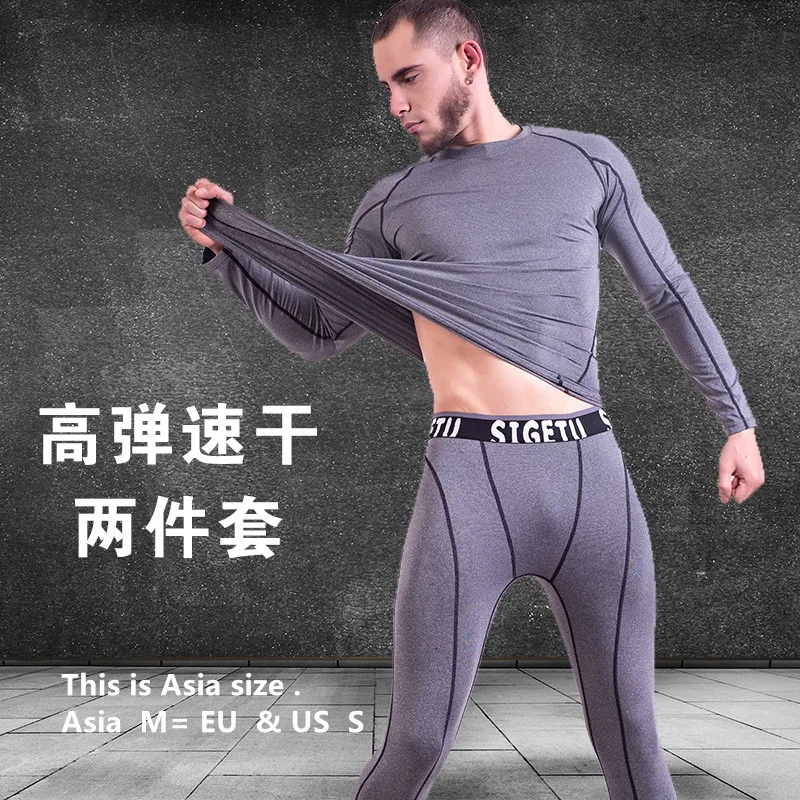 

Man Compression Sports Suit Quick drying Perspiration Fitness Training MMA Kit rashguard Male Sportswear Jogging Running Clothes