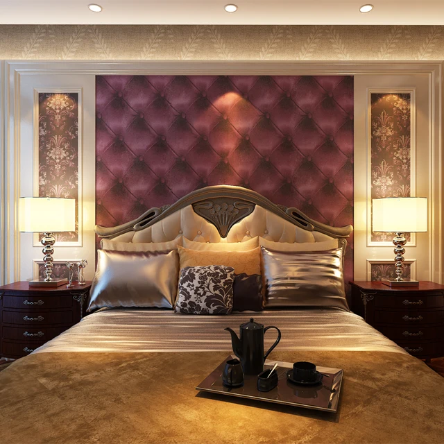 HANMERO European Style Luxury Design Soft Faux Leather Wallpaper Moisture proof Embossed Vinyl 
