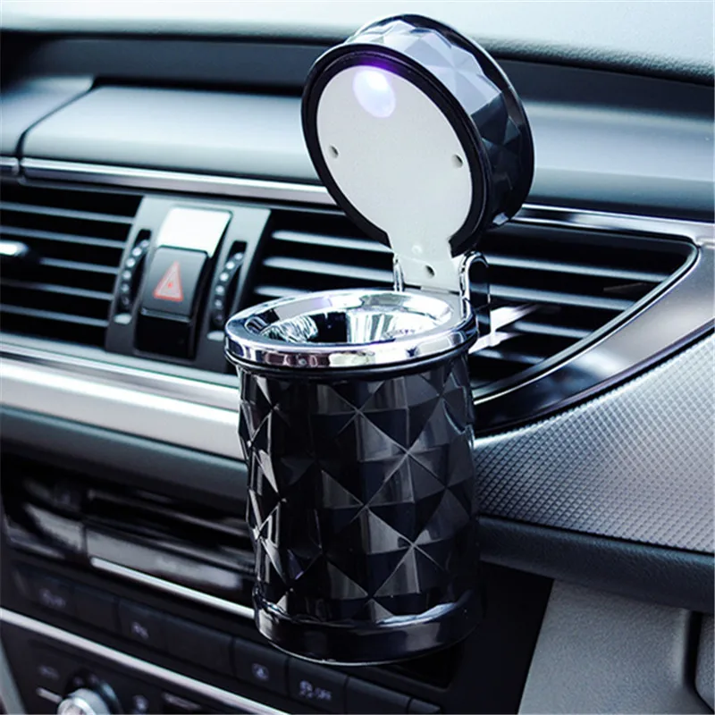 Car Accessories Portable LED Light Car Ashtray Universal