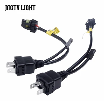 

MGTV LIGHT 2Pcs Bi-Xenon Control Line Relay Harness Controller Wires Retrofit Connector Mini Projector Lens Line H4 Hi/Low Line