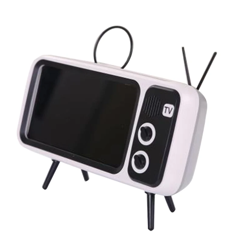 Peterhot Mini Speaker Retro TV Mobile Phone Bracket Wireless BT Speaker