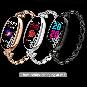 

Smart Watch Women 0.96 Inch Heart Rate Monitor IP67 Waterproof Sport Fitness Tracker Bracelet 14 Days Standby Health Wristband