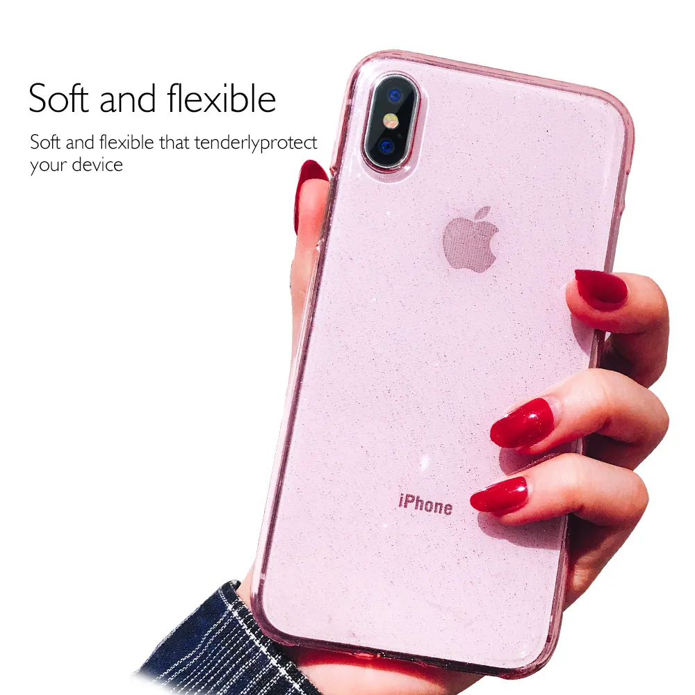 Чехол для iPhone XS Max блестящий прозрачный роскошный силиконовый чехол из ТПУ 11 Pro XR X
