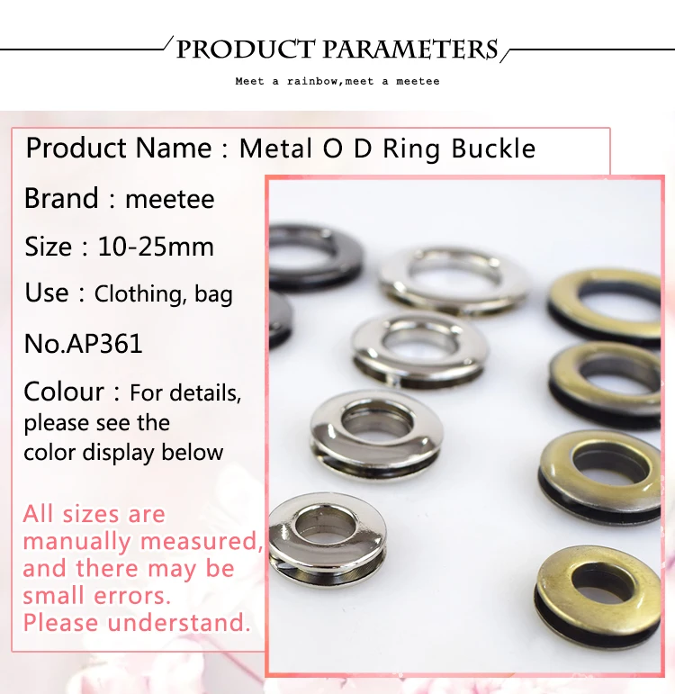 Meetee 4 шт. 10-25 мм высококачественная металлическая скобы для кошелька люверс Винт Втулка литье под давлением уплотнительное кольцо люверсы DIY швейная сумка аксессуары