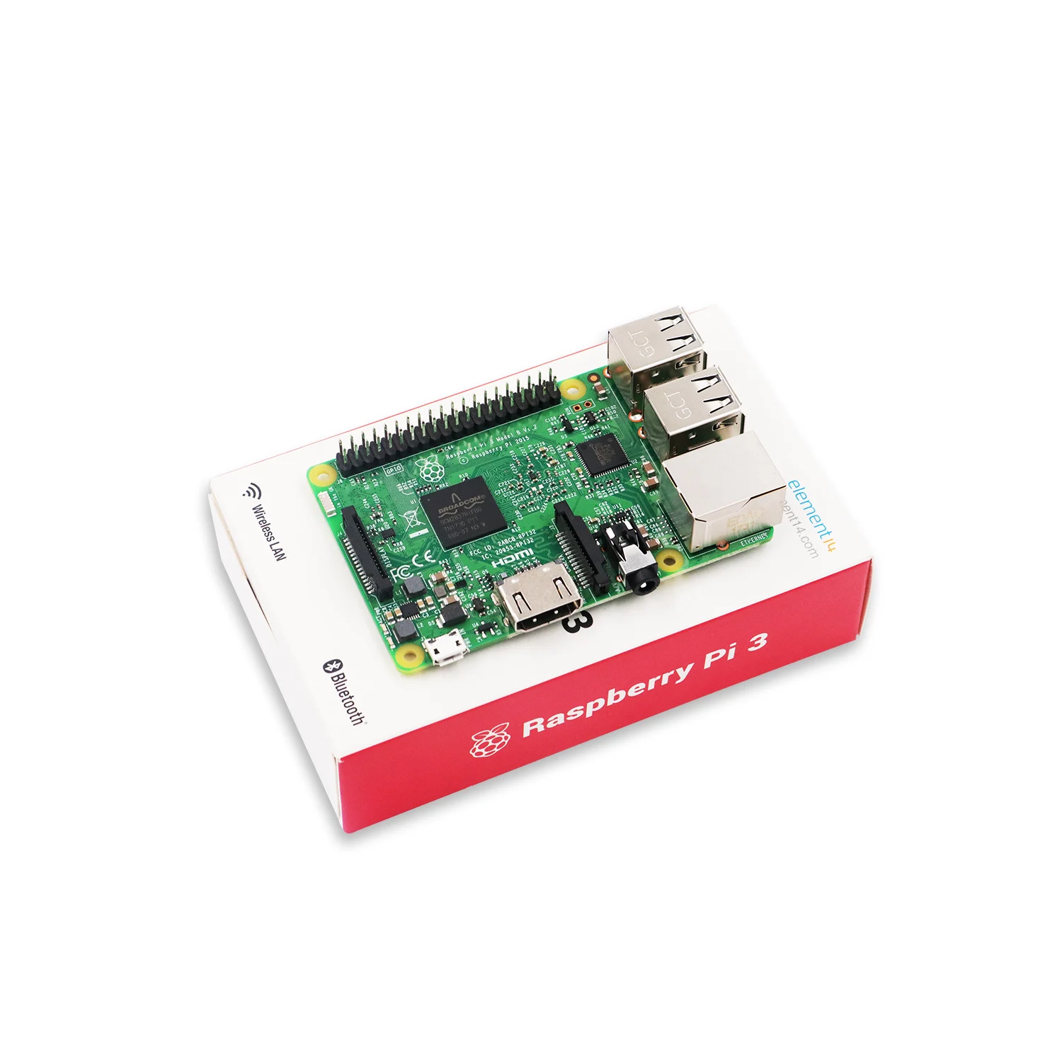 Raspberry PI 3 Model B стартовый комплект+ блок питания(ЕС/США)+ PI 3 акриловый чехол+ теплоотвод