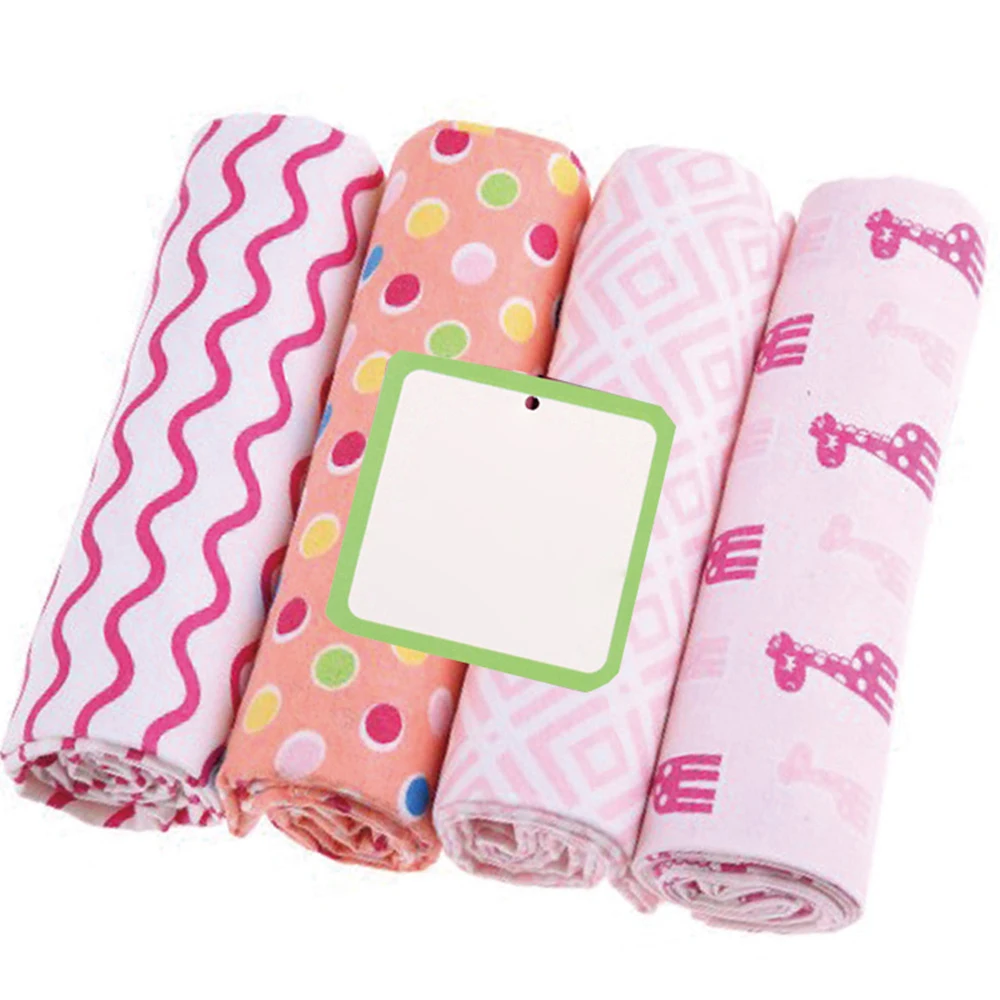 4Pcs/Lot Muslin 100% Cotton Flannel Baby Swaddles Soft Newborns Blankets Baby Blankets Newborn Muslin Diapers Baby Swaddle Wrap