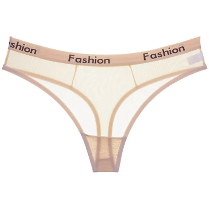 

New Style Young Girl Panties Underwear Mesh Transparent Biriefs Lingerie Fashion Letter Print Girl G String Kids Thong Panties