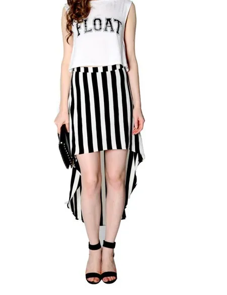 Летний стиль для женщин; Большие размеры XXS-8XL длинное Черный и белый с вертикальными полосками; юбка «Ласточкин хвост» Женские Ретро винтажные Шифоновая юбка