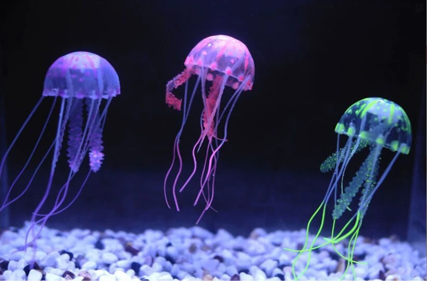 Glowing Artificial Jellyfish Silicone Fish Tank Decor Aquarium Glowing Artificial Jellyfish Silicone Fish Tank Decor Aquarium Decoration Ornament 3 Months Warranty In Decorations From Home Garden On