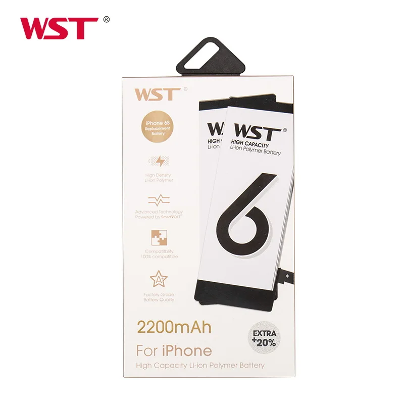 WST батарея для iPhone 6 6G 2200mAh Замена батареи с более высокой емкостью, чем iPhone 6 батарея