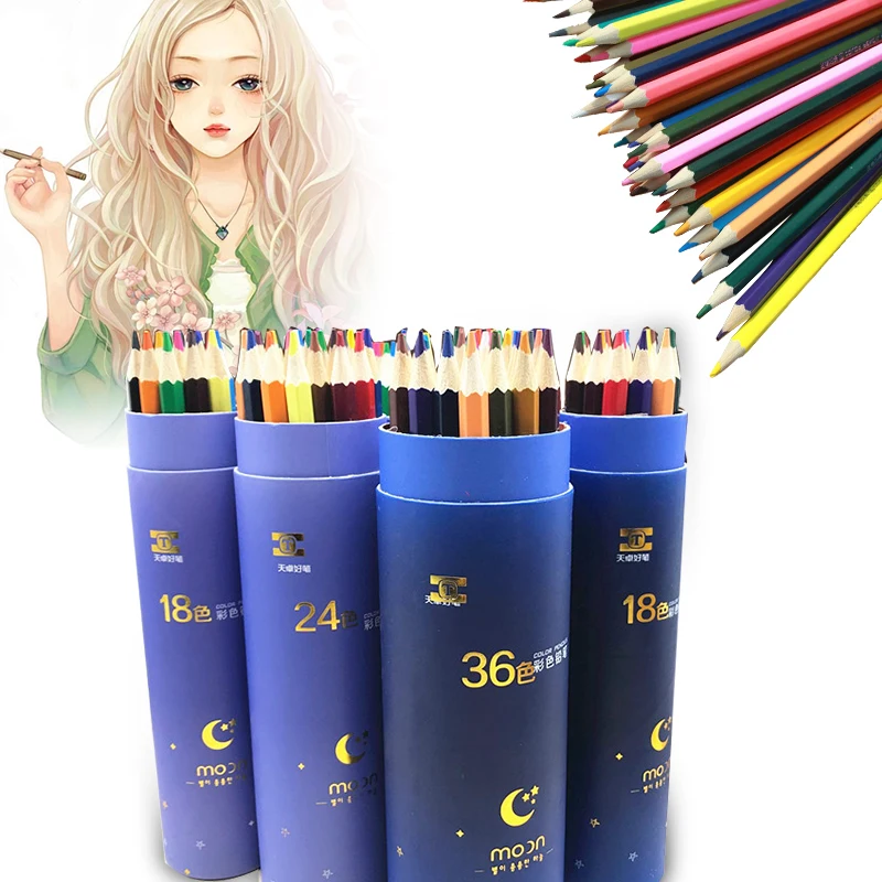 

12/18/24/36Colors Wooden Pencils Set Non-toxic Color Pencil Lapis De Cor Professional Colored Pencils For Drawing