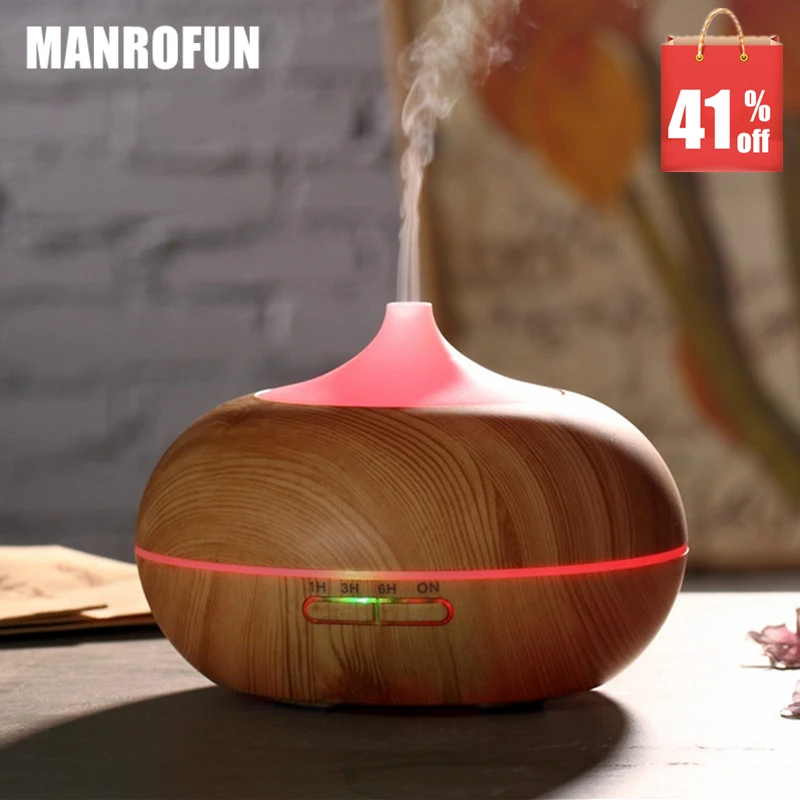 

MRF-006 300ml Aroma Diffuser Aromatherapy Wood Grain Essential Oil Diffuser Ultrasonic Cool Mist Humidifier for Office Home