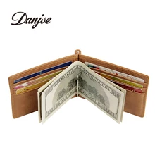 DANJUE натуральная кожа мужской зажим для денег модные, подходят для долларовых купюр зажим для ультра-тонкий Для мужчин кошелек из натуральной коровьей кожи пакет визитных карточек