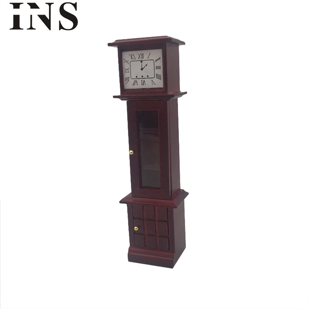 1:12 Dollhou миниатюрная гостиная винтажные деревянные часы дедушка коричневая