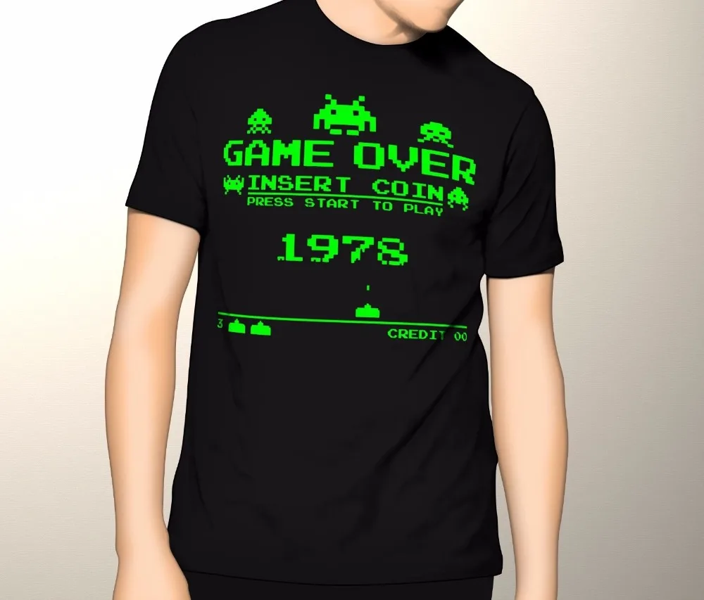 2018 Streetwear Short Sleeve Tees Retro Gamer Arcade Game Old Arcade Game Shirt Printed T Shirts 