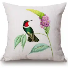 Free Shipping Custom 2016 New Flowers And Birds Printing Linen Cotton Decorative Throw Pillow font b