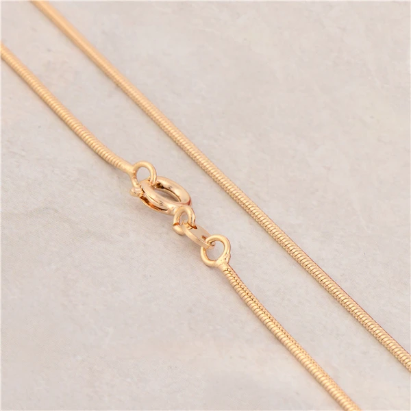 

Gussiarro Delicate Yellow Gold-Color Women Snake Chain Long Necklace for Women Collares Vintage Accessories Length 490mm