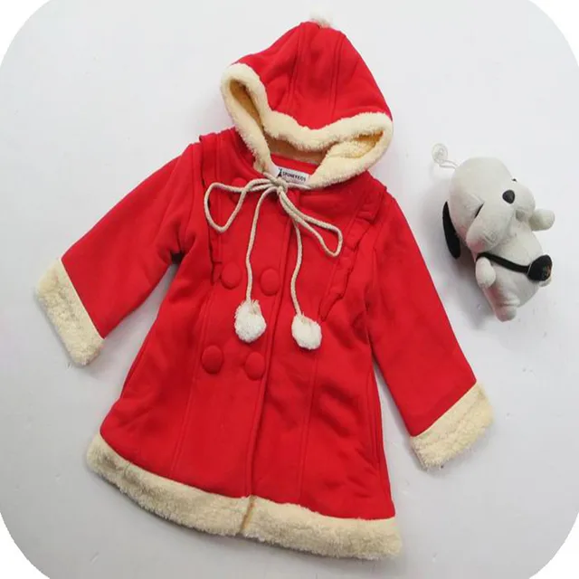2017 Brand Baby Girls Winter Christmas Warm Coat Thick Jacket Kids