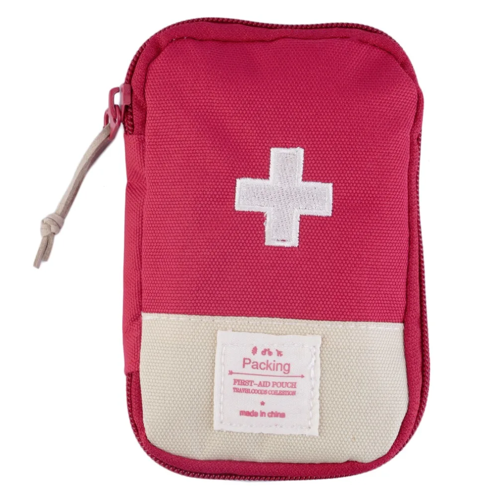 Durable al aire libre Camping hogar supervivencia portátil Kit de primeros auxilios estuche práctico Mango para facilitar el transporte 3 colores opcional