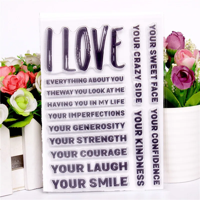 English words Rubber Silicone Clear Stamps for Scrapbooking Tampons