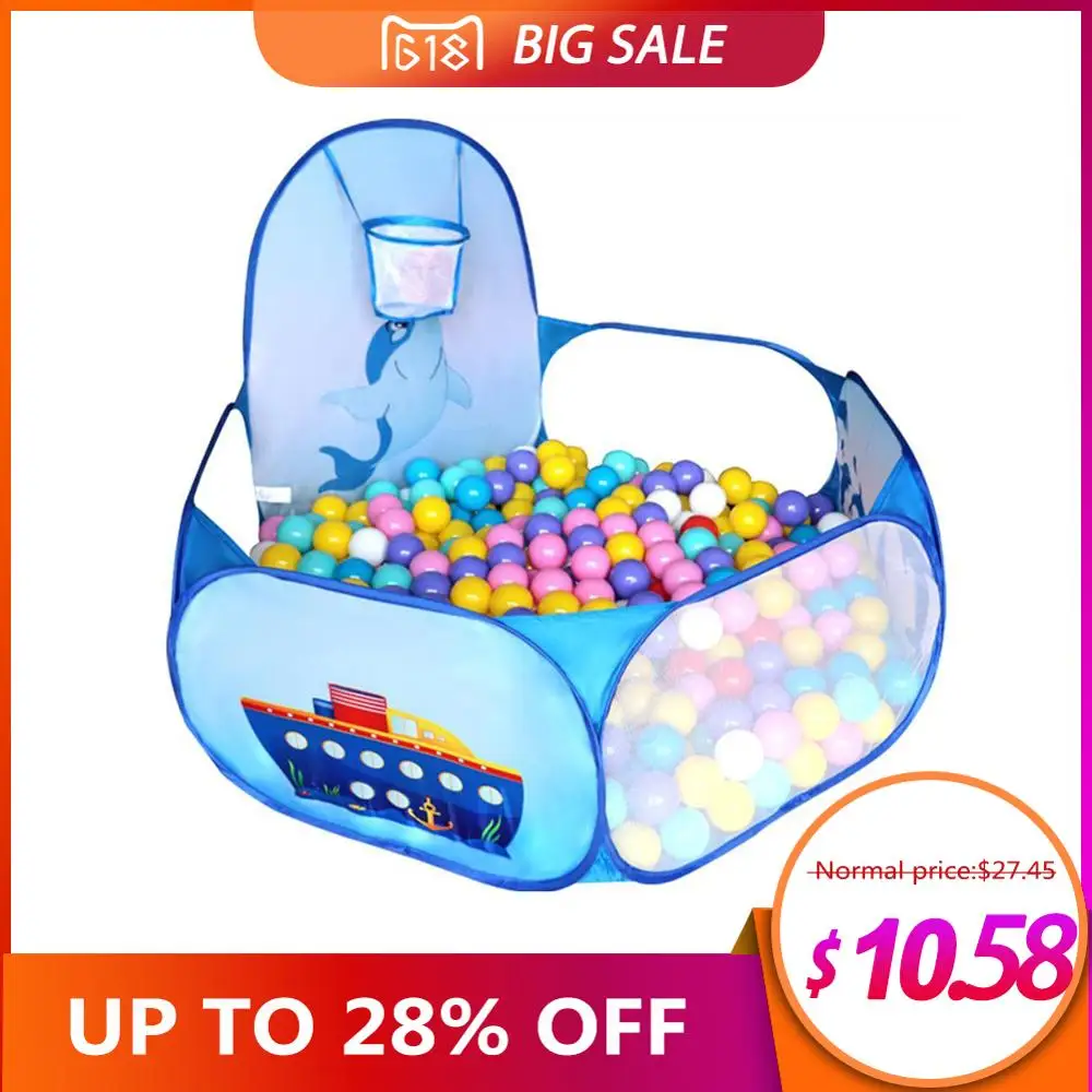 low cost  Cartoon Dolphin Pattern OUTAD Baby Ball Pit Foldable Washable Toy Pool Children Hexagon Ocean Game 